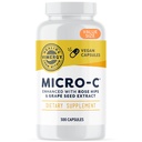 Vimergy Micro-C® Capsules de vitamine C – 500mg par gélule, soutient la santé immunitaire*, favorise la production de collagène, soutient les os sains*, casher, végétalien et sans gluten, taille de valeur 300 capsules
