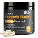 Supplément NAD - NAD+ avec nicotinamide Riboside (NR) et resvératrol Quercetin 900mg Pure Organic NAD Plus pour la réparation cellulaire Vieillissement sain Fonction cérébrale, 80 Capsules