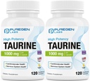 Puregen Labs Taurine 1000mg [High Potency] Insgesamt 240 Veg Kapseln | Keine schädlichen Zusatzstoffe | Non-GMO, NO Gluten und Dairy, Unterstützt Herzgesundheit und Muskelrückgewinnung | Made in USA