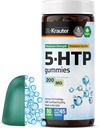 BIO KRAUTER 5 HTP Supplément Gummies - 200 mg Résistance - 90 Vegan Chews - Soutien à la relaxation 5HTP Plus L Supplément Tryptophane - Formule à base de pectine
