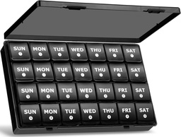 Grand organisateur mensuel de pilules, XL 4 semaines Pill Box, 28 jours Pill Cases Organizerrd par semaine, Grand conteneur de pilules de compartiment avec la poussière-proof, pour pilules/vitamine/huile de poisson/compléments, par Yaklim (noir)