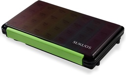 Sukuos Weekly Pill Organizer 7 jours 4 fois par jour, résistant à l'humidité grand quotidien boîte à pilules médicaments cas pour la vitamine / huile de poisson / suppléments (noir)