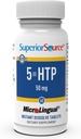 Source supérieure 5-HTP 50 mg - Supplément naturel aide à reposer le sommeil et les fonctions neurotransmetteurs - Santé du cerveau et soutien de la fonction - Supplément 5-Hydroxytryptophane - 60 comprimés à dissolution instantanée