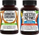 FarmHaven Curcumine curcuma avec poivre noir et enzymes digestives avec 18 probiotiques et herbes