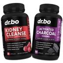 Nettoyage du rein Détox et charbon activé - Extrait naturel de canneberge et d'Uva Ursi pour soutenir la santé des reins, des peaux et des urines - Pilules de cacao pour le gaz d'estomac et le blottis