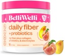 Supplément de fibre BelliWelli pour les femmes et les hommes – Poudre de fibre quotidienne premium de l'acacia biologique avec collagène ajouté, électrolytes et probiotiques – Pas de Bloat, Constipation et Gut Health Support (Peach Mango)