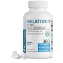Bronson Melatonin 10 MG Dissolve rapide comprimés de menthe poivrée, favorise la relaxation, 360 légumes végétariens à croquer