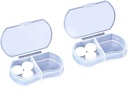 2PCS Pill Case Organizer, Täglich AM &amp; PM Behälter, Medizin Halter, Ideal für Medikamente, Vitamin, Ergänzung, perfekt für Reisen, Ideal für Geld (Weiß)