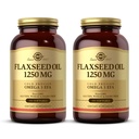 Solgar Flaxseed Oil 1250 mg - 100 Softgels, Paket von 2 - Konzentrierte Pflanzenquelle von Omega-3 Alpha-Linolsäure (ALA) - Non-GMO, Glutenfrei - 100 Gesamt Servietten