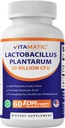 Vitamatic Lactobacillus Plantarum - 20 milliards par gélule DR - 60 Compte - Soutien digestif - Fabriqué avec fibre d'inuline prébiotique