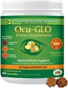 Supplément Ocu-GLO Cat & Dog Senior pour le soutien des yeux - Suppléments vitaminiques pour petits et grands animaux de compagnie avec lutéine, acides gras oméga-3, extrait de graines de raisin et antioxydants