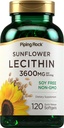Piping Rock Sonnenblume Lecithin Softgel Kapseln | 3600 mg | 120 Count | Reich an Phosphatidylcholin | Soy Free, Non-GMO, Glutenfrei