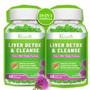 Nettoyer le foie Detox réparation Gummies, Thistle de lait Gummies avec artichaut, Dandelion pour le foie support, végétalien et non-OGM, sans gélatine, saveur de pomme 120ct