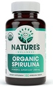 Comprimés de Spiruline Biologique USDA - Supplément de Superfood Vert non OGM: 3000mg d'algues vertes bleues fraîches, végétaliens, sans gluten, cultivés de façon durable, sans pesticides et non irradiés, 500mg par comprimé, 180'