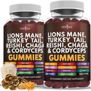NEW AGE Mushroom Lion's Mane Supplement Gummis - Umfassende Pilzergänzung für kognitive und Immununterstützung, mit Reishi, Cordyceps - 120 Count