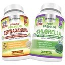 FRAIS DE SANTÉ Ashwagandha KSM 66 et Chlorella Detox Superfood - Bundle