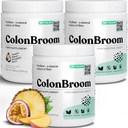 ColonBroom Psyllium Husk Poudre avec Stevia (Fruits Tropiques) - Colon Cleanse pour Bloating Relief & Gut Health - Colon Broom Fibre Poudre Drink - Vegan Fibre Poudre Stevia Supplément, 150 portions
