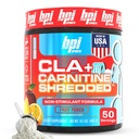 BPI Sports CLA + Carnitine Shredded - Convertir les cellules graisseuses en énergie et soutient le muscle maigre, stimuler le métabolisme - Supplément L-Carnitine non stimulant - Punch aux fruits (14.1 oz. / 50 portions)