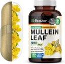 BIO KRAUTER Mullein Kapseln 1200 mg 250 Count - Pure Vegan Mullein Blatt Extrakt für Lunge - 125 Tage Versorgung - Lung Cleanse & Respiratory Support Supplements - Keine Füllstoffe, Non-GMO