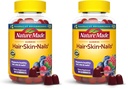 Nature faite peau et ongles de cheveux avec Biotin 2500 mcg, complément alimentaire pour les cheveux sains, la peau et les ongles support, 90 Gummies, 45 jours d'approvisionnement (paquet de 2)