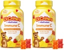Vitamine quotidienne pour les enfants, pour les vitamines C, D et zinc pour le soutien immunitaire, orange, citron et cerise, 190 gommes (paquet de 2)