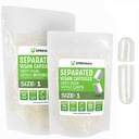 XPRS Nutra Vegan Größe 1 Getrennte Kapseln - 100 Count Clear Premium Leer Kapseln Getrennt in Taschen - Pillen 1 Leer für DIY Ergänzung Füllung