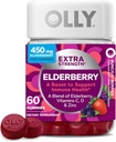 OLLY Extra Strength Elderberry Gummies, Immununterstützung, 450mg Elderberry, Vitamin C, D und Zink, Berry - 60 Count