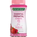 Nature's Bounty Solutions optimales Gummies prénatales essentielles, acide folique et iode, Oméga 3 et DHA, 50 Nombre, 25 Total des services