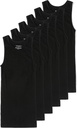 Comfneat hommes 6-Pack A-Shirts Tight Fit Tank Tops Coton Spandex Sous-shirts
