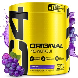 Cellucor C4 original pré-entraînement poudre de raisin sucre libre pré-entraînement énergie pour les hommes et les femmes 150mg caféine + Beta Alanine + créatine - 30 portions (emballage mai Vary)