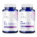 Biocidin G.I. Detox+ Gentle Binder & Foie GB+ Soutien du foie Gallbladder - Aide à optimiser l'élimination de la toxines et la digestion des graisses - Charbon activé, zéolite, TUDCA & herbes amères (2 produits)