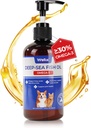 Wellix Omega 3 Huile de poisson pour chiens, meilleur que l'huile de saumon pour chiens, supplément d'huile de poisson pour chiens, supplément de peau et de manteau pour animaux de compagnie, favorise la santé cardiaque, articulaire et immunitaire, EPA & DHA