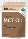 Poudre d'huile MCT biologique avec fibre prébiotique,1 Pound(16 Ounce), Fuel rapide pour le corps et le cerveau, C8 MCT huile pour crème de café, Pas d'OGM, Keto Diet, Vegan