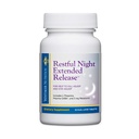 Dr Whitaker Restful Night Sortie prolongée Melatonin Aide au sommeil vous aide à dormir et à rester plus longtemps avec la double couche, technologie de libération prolongée, 30 comprimés (30 jours d'approvisionnement)