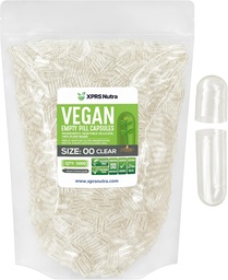 XPRS Nutra Größe 00 Leere Kapseln - 5000 Graf Eingefügt klar leere vegane Kapseln - Vegetarische leere Pillen - DIY Gemüse Kapsel Füllung- Veggie Pillen Caps