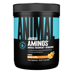 Acides aminés juteux d'origine animale - BCAA poudre EAA Matrix Plus Hydratation avec électrolytes et sel de mer en tout temps récupération et amélioration des performances, saveur orange, 30 portions