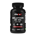 Vitabod Melatonine 20 mg - 240 comprimés à solution rapide - Sans médicament - Arôme naturel de baie - Végétarien, non-OGM, sans gluten 240 Compte (paquet de 1) (240 Compte (paquet de 1))