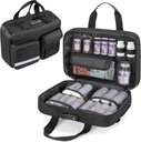 Damero Schließung Pill Bottle Organizer, Medizin Aufbewahrungstasche Medication Organizer Reise Tragetasche für große Pillen Flaschen, Medikamente und medizinische Versorgung, Schwarz