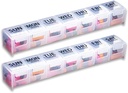 Organisateur hebdomadaire de pilules GMS - Cas de pilules de 7 jours pour suppléments, vitamines et médicaments - Latches sécurisées - Idéal pour une utilisation quotidienne et des voyages - Transparent - 2 paquets