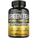 Extrait de thé vert Pilule EGCG 16000Mg par portion avec 12000Mg de thé vert, 2000Mg Garcinia Cambogia & 2000Mg de haricots blancs pour le rein - Soutien de l'équilibre corporel, du coeur et de la santé immunitaire - 120 Capsules 2 mois d'approvisionnement