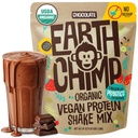 EarthChimp poudre de protéines végétales organiques - avec probiotiques - Non OGM, sans produits laitiers, sans lactosérum, à base végétale poudre de protéines pour les femmes et les hommes, sans gluten - 52 portions 64 Oz (chocolat) Pas de scoop
