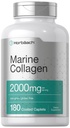Horbäach Peptides de collagène marin 2000mg=180 Capsules de capsules de type 1 avec du calcium