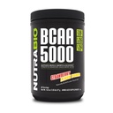 NutraBio BCAA 5000 Powder - Vegan Fermented BCAAs - unterstützt Lean Muscle Growth, Recovery, Endurance - 60 Servierungen - Erdbeere Zitronenbombe