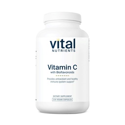 Nutriments vitaux Vitamine C avec bioflavonoïdes.com Supplément végétalien pour le soutien immunitaire.
