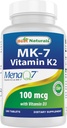 Meilleurs naturels vitamine K2 (MK7) avec supplément D3 os et santé cardiaque (5000 UI vitamine D3 et 100 mcg vitamine K2 MK7), 180 comprimés