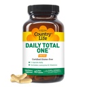 Country Life Daily Total One Multivitamine, sans fer Une fois par jour Multivitamine et complexe multiminéral, vitamines A, C, D, y compris Coenzyme B-Vitamines, soutient le métabolisme énergétique, 60 capsules végétaliennes