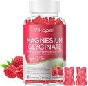 Magnésium Glycinate Gommies sans sucre, supplément de potassium de magnésium avec vitamine D3,B6 au sommeil,Stress,Soulagement musculaire,Nerve soutien de la santé pour les adultes,180 Framboise parfum Gummy