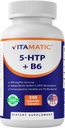 Vitamatic 5-HTP 200mg mit B6 5mg pro Servieren - 240 Vegetarische Kapseln (5-Hydroxytryptophan) - (Griffonia Simplicifolia Seed Extract)