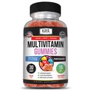 Kaya Naturals Gummy multivitamine adulte, Biotine, Vitamine A, B-12, C & E, y compris le zinc, l'acide folique, l'arôme de fraise - Multivitamines sans gluten Gummées douces adultes