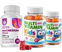 Gummies multivitamines pour enfants 14 vitamines essentielles et gommes de magnésium sans sucre - supplément quotidien Vitamine A,C,D,E Végétarien B6&B12,Zinc,Biotine au magnésium sans sucre